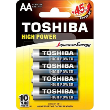 TOSHIBA - AA 1.5V HIGH POWER MΠΑΤΑΡΙΕΣ ΑΛΚΑΛΙΚΕΣ 4TEM (LR6GCP BP-4)