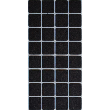 EFAISTOS - 25X25mm Τσοχάκι τετράγωνο αυτοκόλλητο ολισθητικό μαύρο 32τμχ (6302-ΟΒ)