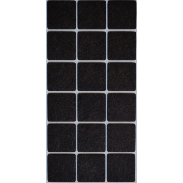 EFAISTOS - 35Χ35mm Τσοχάκι τετράγωνο αυτοκόλλητο ολισθητικό μαύρο 18τμχ (6304-ΟΒ)