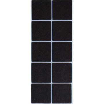 EFAISTOS - 40Χ40mm Τσοχάκι Τετράγωνο Αυτοκόλλητο Ολισθητικό Μαύρο 12τμχ (6305-ΟΒ)