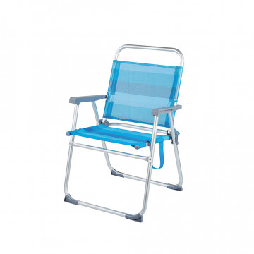 SUMMER CLUB - Καρέκλα αλουμινίου με ψηλή πλάτη σε τιρκουάζ χρώμα (19304)