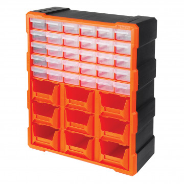 TACTIX - Κουτί Αποθήκευσης πλαστικό (30 πλαστικά συρτάρια διάφανα & 9 σκαφάκια) 320644