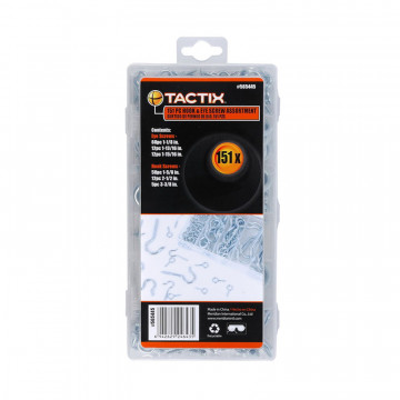 TACTIX - ΓΑΤΖΟΙ ΒΙΔΩΤΟΙ & ΒΙΔΟΘΗΛΙΕΣ, σετ 151 τεμ σε πλαστική κασετίνα (565445)