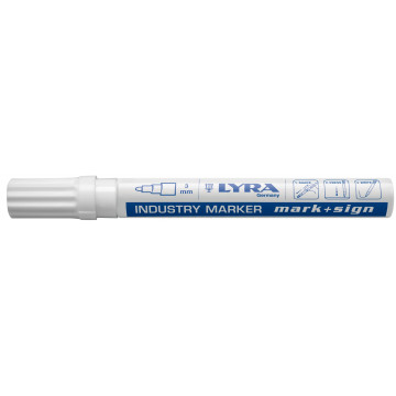 LYRA - 2-4mm Ασπρος μαρκαδόρος ανεξίτηλος με λεπτή μύτη (L4040001)