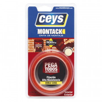 CEYS Montack - Αυτοκόλλητη Ταινία Διπλής Όψης 19mmx2.5m (507240092)