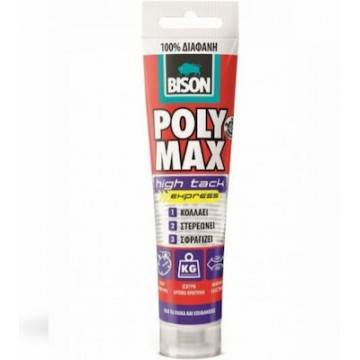 BISON - PolyMax High Tack Express Σφραγιστική Σιλικόνη Αντιμουχλική Ξύλου Διάφανη 165ml