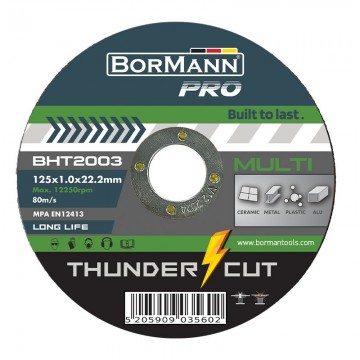 BORMANN Pro - BHT2003 Δίσκος κοπής ''thunder-cut" multi cutting long life Φ125x1mm 10τεμ (035602)