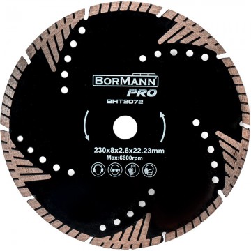 BORMANN Pro - BHT2072 διαμαντόδισκος Triangle Turbo Φ230x2.6x22.2mm 8mm (043966)