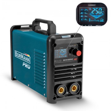 BORMANN Pro - BIW2250 Ηλεκτροκόλληση Inverter Απόδοση 250Α/60%, Ψηφ.Οθόνης, Μεγ.Ηλεκτρόδιο 5mm (061984)