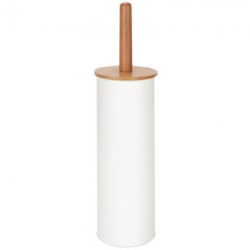 BORMANN - BTW9032 Μεταλλικό πιγκάλ μπάνιου άσπρο με ξύλινο καπάκι φ9,7x37cm(061526)