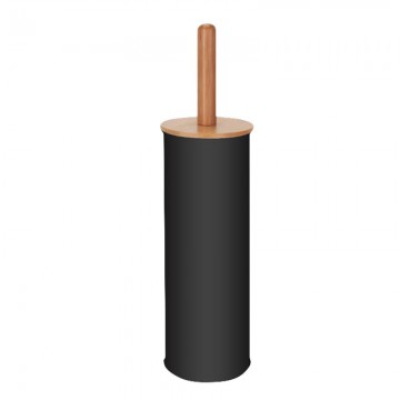 BORMANN - BTW9034 Μεταλλικό πιγκάλ μπάνιου μαύρο με ξύλινο καπάκι φ9,7x37cm (061533)