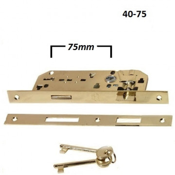 AGB -  40mm Κλειδαρία 40-75 μεσόπορτας με τετράγωνη πλάκα (5754003)