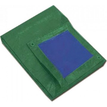 KRAUSMANN - 5x6m πράσινο/μπλέ μουσαμάς αδιάβροχος με κρίκους 65gr/τμ (65941)