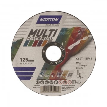 NORTON - Δίσκος Κοπής Δομικών Υλικών 125X1X22.23 (66252918924)