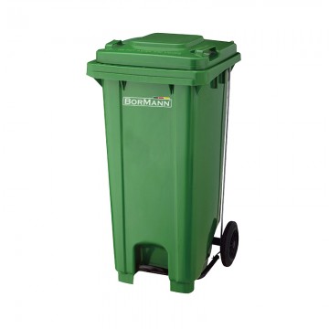 BORMANN ELITE - BTW9055 Κάδος Απορριμμάτων Πλαστικός Πράσινος με Πεντάλ και Ροδάκια 120lt (066125)