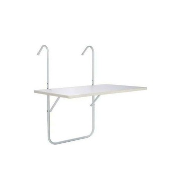 SIDIRELLA - Πλαστικό Τραπέζι για Μικρούς Εξωτερικούς Χώρους Κρεμαστό με Σκελετό Αλουμινίου Λευκό 52x40εκ.(Ε-2540)