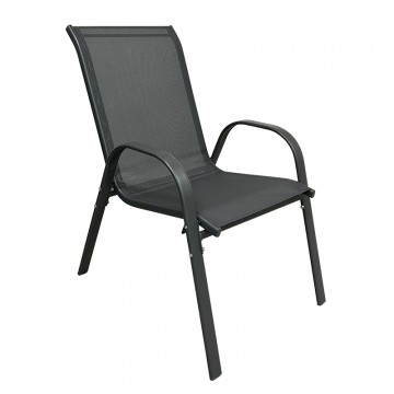 BORMANN - BSP1130 Καρέκλα εξωτερικού Χώρου, 2x1 Textilene Γκρι (068594)
