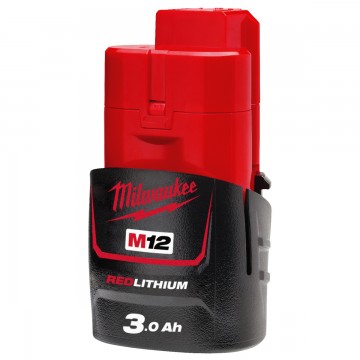 MILWAUKEE - M12B3 Μπαταρία Εργαλείου Λιθίου 12V με Χωρητικότητα 3Ah (4932451388)