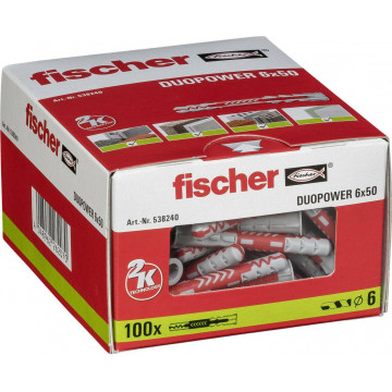 FISCHER- 6X50 DUOPOWER ΠΛΑΣΤΙΚΟ ΒΥΣΜΑ (100ΤΕΜ) (538240)