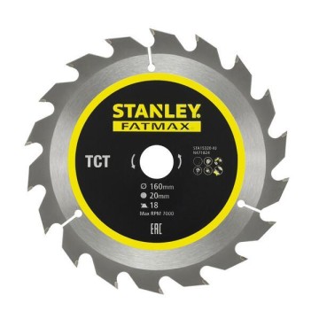 STANLEY - Δίσκος ξύλου διαμαντέ με 18 δόντια, τρύπα 20mm και διάμετρο 160mm (STA15320-XJ)