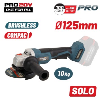 BORMANN Pro - BBP5133 Γωνιακός Τροχός Compact, Brushless,Μπαταρίας 20V,Li-Ion,Φ125mm,8500rpm μόνο Σώμα (070450)