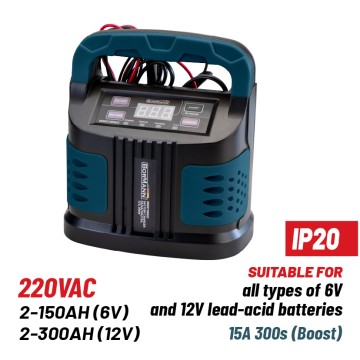 BORMANN - BBC1260 Φορτιστής Αυτόματος 2A/6A/10A/15A, 12V,280W (053644)
