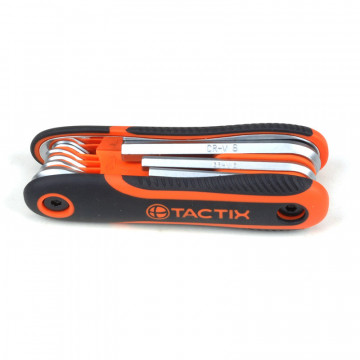 TACTIX - Κλειδί Άλλεν CR-V, Σετ 8 Τεμ, Σε Κλιπς, Με Αντιολισθητική Λαβή  2-10 mm (206201)