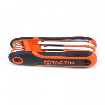 TACTIX - Άλλεν Κλειδί Μπίλιας Κλιπ CR-V, Σετ 8 Τεμ, Με Αντιολισθητική Λαβή  2-10 mm (206205)