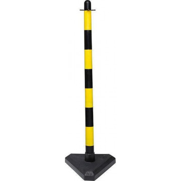 NEXT SYSTEMS - Κολώνα σήμανσης πλαστική κίτρινη/μαύρη ύψους 90cm με βαριά πλαστική βάση γεμάτη με τσιμέντο (KDH-PC-4)