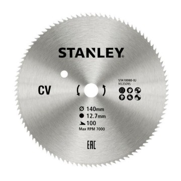 STANLEY - 12,7mm Δίσκος διαμαντέ κοπής ξύλου και κόντρα πλακέ fine cut διάμετρο 140mm και 100 δόντια (STA10080-XJ)