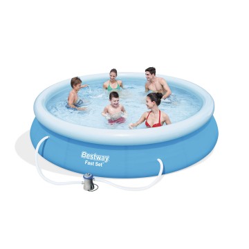 BESTWAY - 57274 Fast set pool πισίνα φουσκωτή με αντλία φίλτρου 366X76cm (15539)
