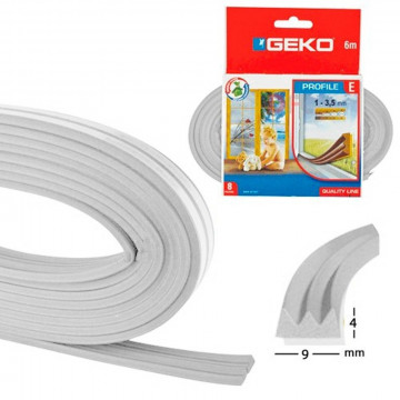 GEKO - Αεροστόπ 1-3.5mm / 6m λάστιχο αυτοκόλλητο σφράγισης χαραμάδων epdm λευκό (35290)