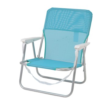 SUMMER CLUB - Καρέκλα παραλίας χαμηλή 53Χ44Χ25/64cm textilene μπλέ (19341)
