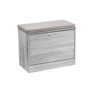 SIDIRELA - 60X30X45 Ξύλινη γκρι παπουτσοθήκη πάγκος  (Ε-2468)