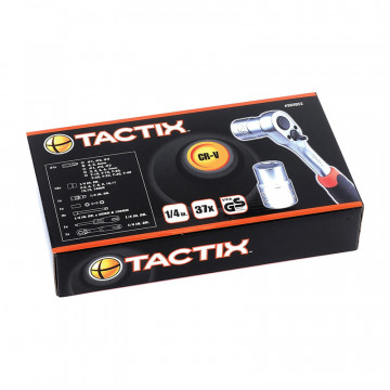 TACTIX - Καρυδάκια & Μύτες CR-V Σετ 37 Τεμ, Σε Πλαστική Κασετίνα Με Διάφανο Καπάκι 365052