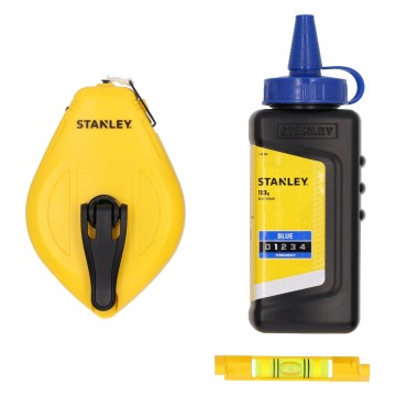 STANLEY - Σετ νήμα στάθμης 30m με πούδρα και αλφαδάκι μπλέ (STHT47113-0)