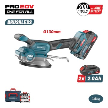 BORMANN Pro - BBP5426X22C Βεντούζα-Δονητής Πλακιδίων 20V,Li-Ion,2x2Ah,130mm,60kg,3500-8000rpm (085157)