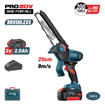 BORMANN Pro - BBP5441X22C Κλαδευτικό Αλυσοπρίονο Mπαταρίας 20V Brushless,2x2Ah,Λάμα 20cm,1.3kg (083665)