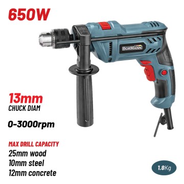 BORMANN Pro - BID6510 Δράπανο Κρουστικό 650W, 0-3000rpm,Τσοκ 13mm (086253)