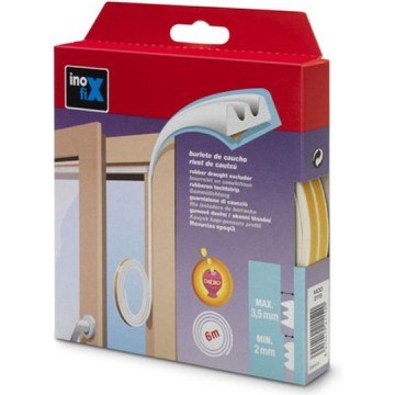 Inofix - 6mx0.5mm Αεροστόπ Λάστιχο Πόρτας Τύπου P Λευκό Χρώμα (2116-2)