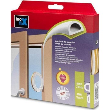 Inofix - 6mx0.7cm Αφρώδες Αεροστόπ Λάστιχο Πόρτας Τύπου D άσπρο Χρώμα (2119-2)
