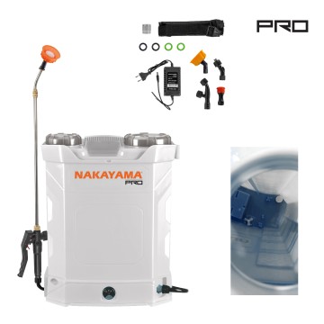 NAKAYAMA - NS1628 Ψεκαστήρας Πλάτης Μπαταρίας Λιθίου 12V,8Ah,16Lt με Ανάδευση (087533)