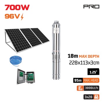 NAKAYAMA Pro - NP2230 Αντλία Νερού με Φωτοβολταικό 96V,750W,Μέγιστο Μανομετρικό 95m,Σετ με Πάνελ 1650W (080107)