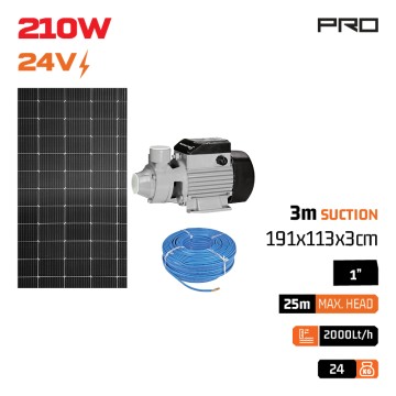 NAKAYAMA Pro - NP2200 Αντλία Νερού με Φωτοβολταικό 24V,210W,Μέγιστο Μανομετρικό 25m & Πάνελ 450W (080039)