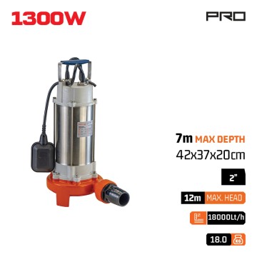 NAKAYAMA PRO - SP1315 Αντλία Λυμάτων με Κοπτήρα 1300W (051848)