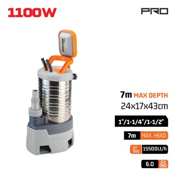 NAKAYAMA - P1100 Αντλία Ακαθάρτων Inox/Πλαστικό 900W (019954)