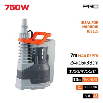 NAKAYAMA - NP1070 Αντλία Όμβριων Ενσωματωμένο Φλοτέρ 750W (019923)