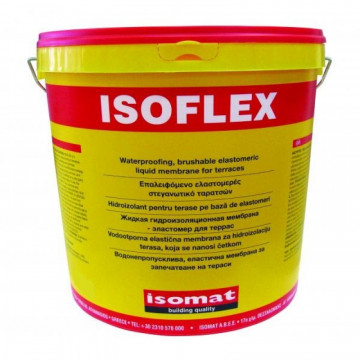 ISOMAT -  Κεραμιδί Isoflex Ελαστομερές Ακρυλικό Επαλειφόμενο Στεγανωτικό 5kg (210795)