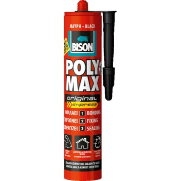 BISON - Polymax original Express Σφραγιστική Σιλικόνη Αντιμουχλική Ξύλου μαύρη 425gr (6300405)