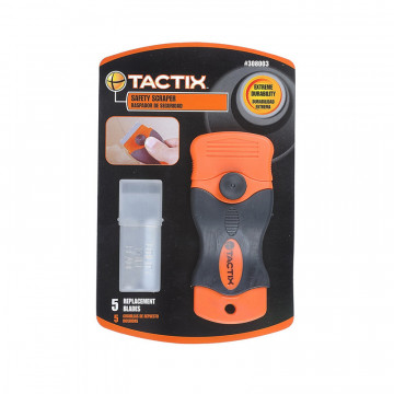TACTIX - Ξύστρα Τζαμιών, Πλαστική Με Αντιολισθητική Λαβή Και 5 Λάμες 308003